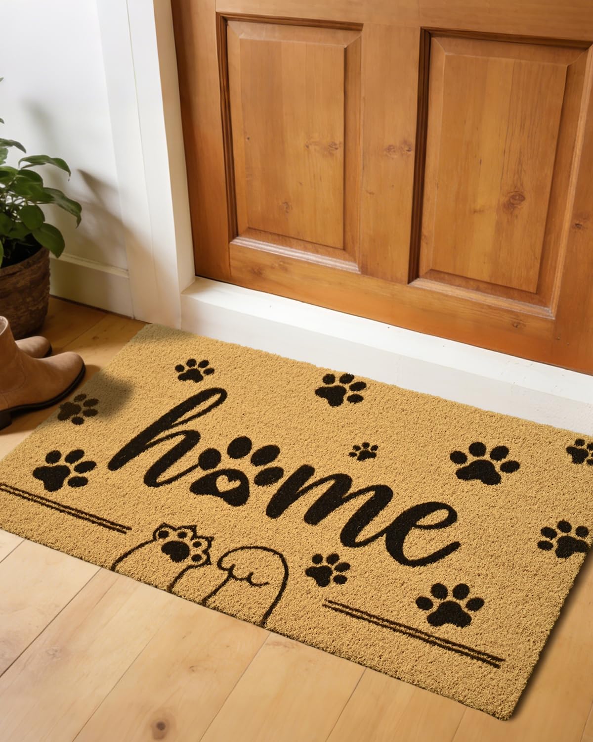 Gifeas front door mat easy-clean surface for quick maintenance.