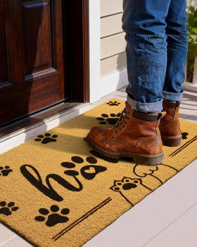 Gifeas front door mat faux coir texture adds rustic charm.