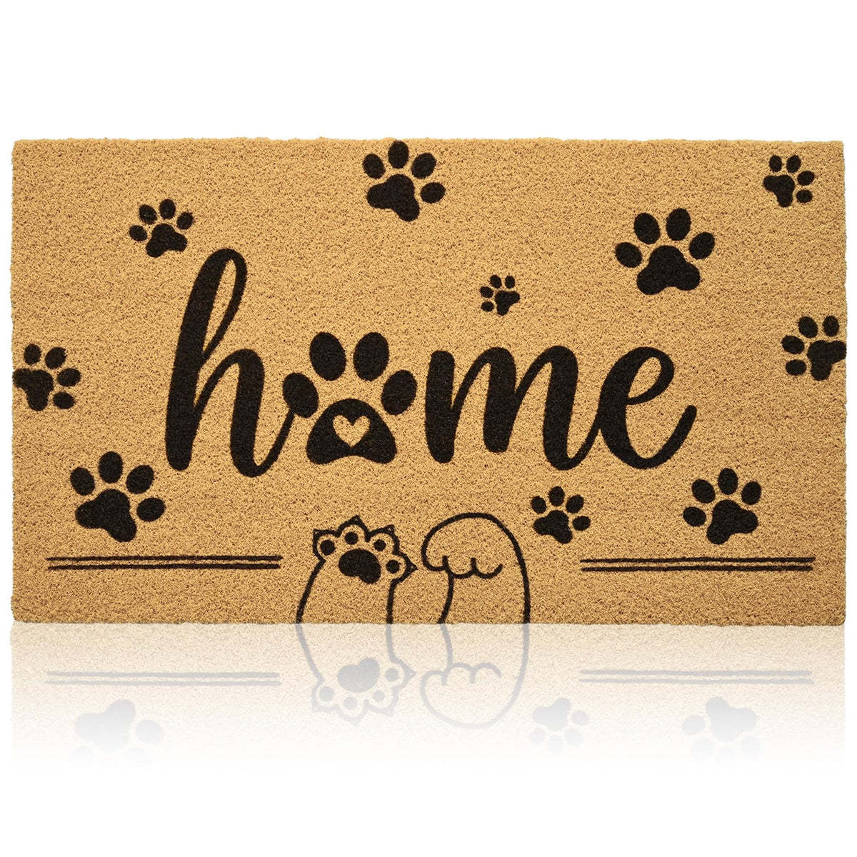 Gifeas front door mat paws welcome design greets guests and traps dirt.