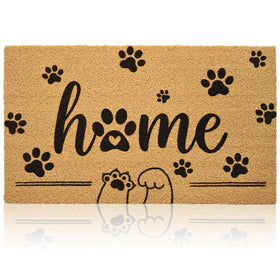 Gifeas front door mat paws welcome design greets guests and traps dirt.