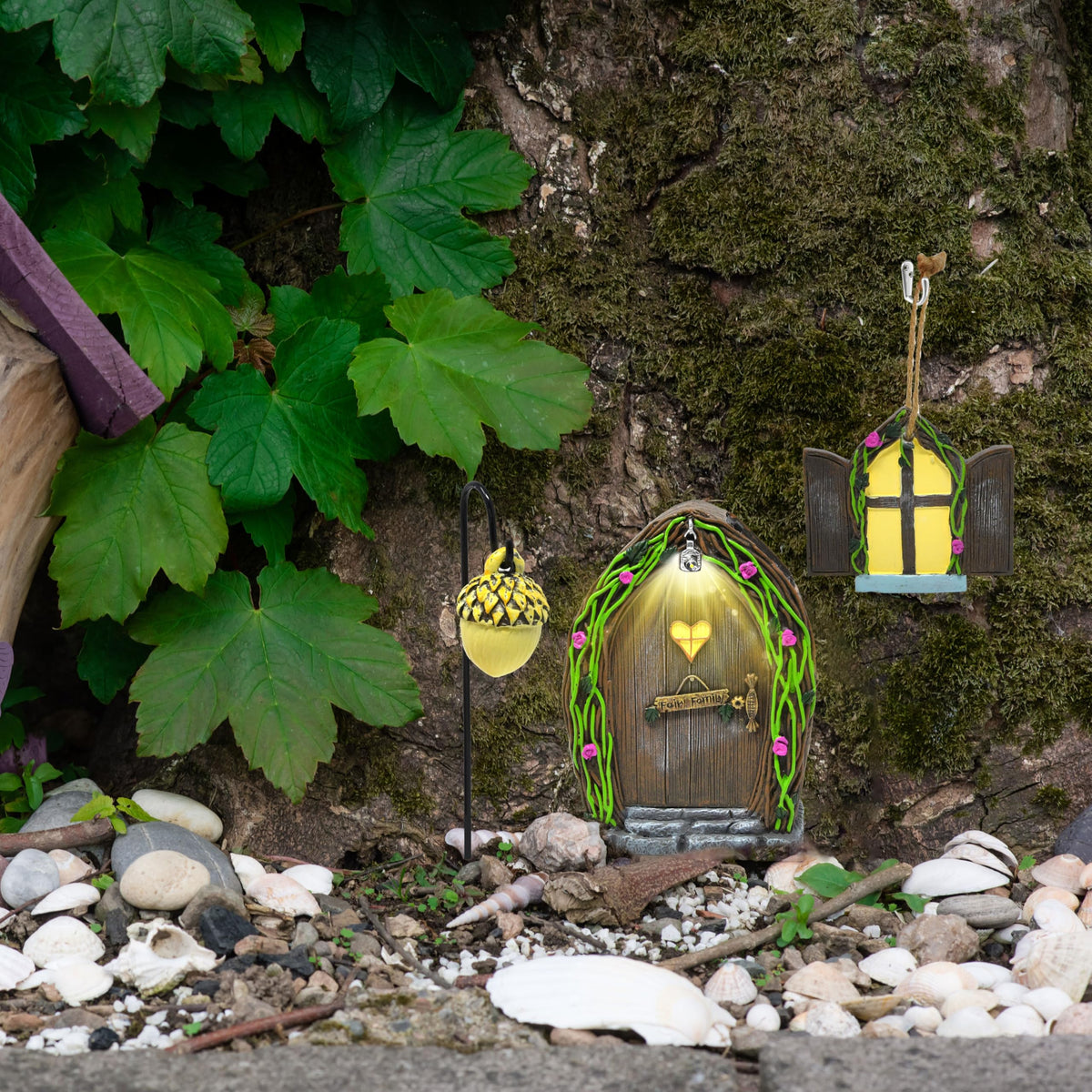 Gift Boutique miniature house provides a tiny focal point.