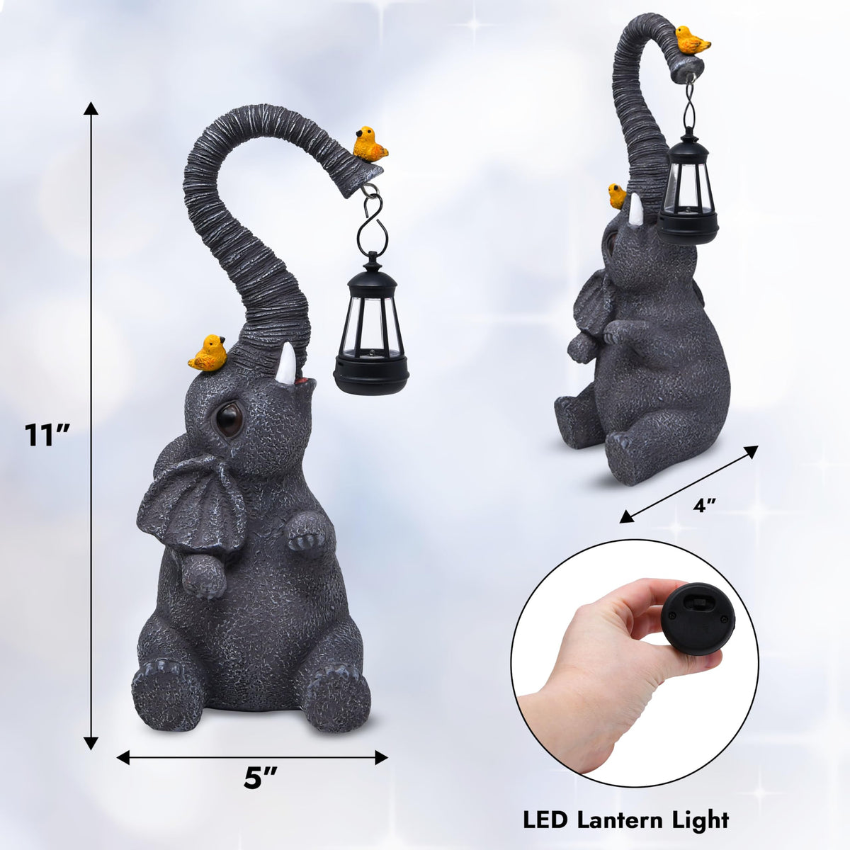 Gift Boutique resin elephant garden figurine adds playful charm to yard