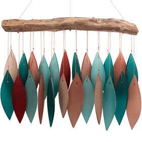 Gift Essentials blue handworks coral-teal glass chime for vibrant window display.