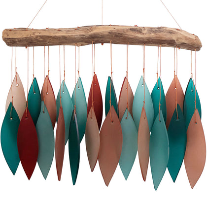 Gift Essentials blue handworks coral-teal glass chime for vibrant window display.
