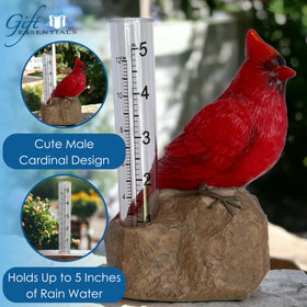 Gift Essentials Cardinal Rain Gauge removable tube for easy cleaning and maintenance