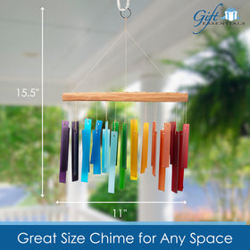 Window display showing stained glass glow from Gift Essentials chime.