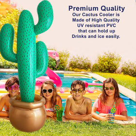 GiftExpress 76-inch inflatable cactus pair creates dramatic photo backdrop