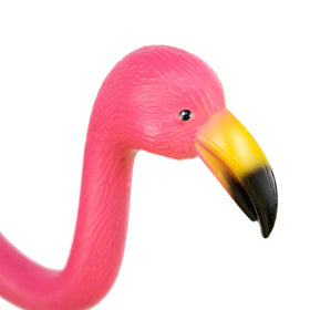 GiftExpress durable flamingo ornaments, heavy plastic with stainless steel legs.