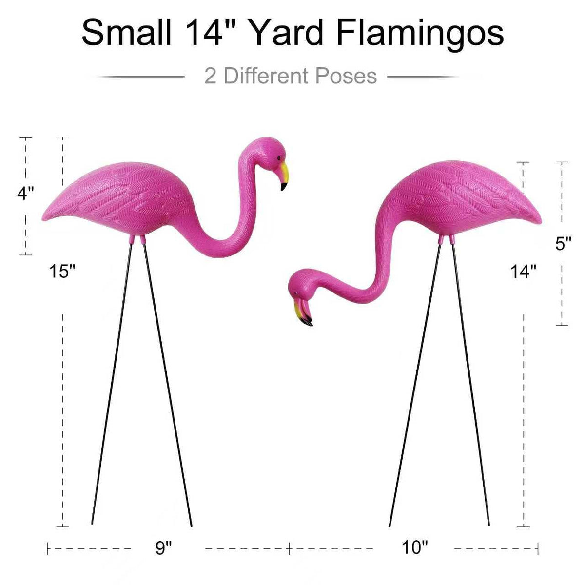 GiftExpress flamingos head-down pose statues, quirky garden accents for events.