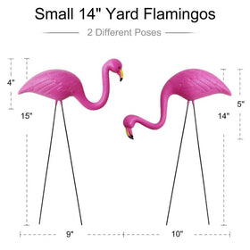 GiftExpress flamingos head-down pose statues, quirky garden accents for events.