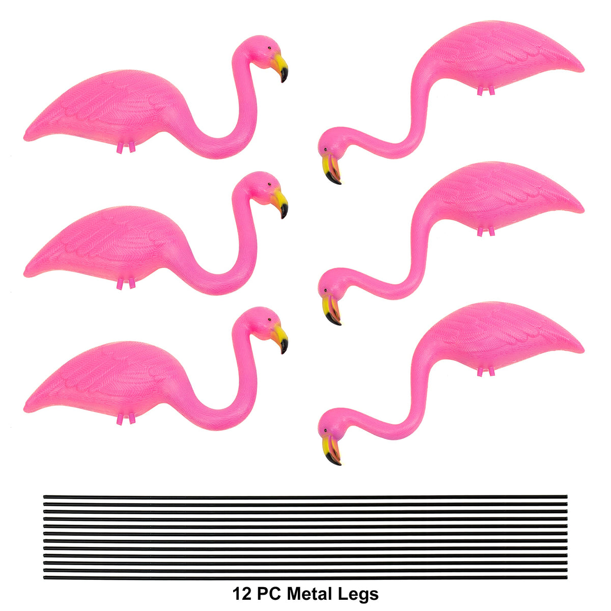 GiftExpress pink flamingos head-up pose, lively yard art for parties.