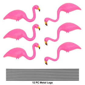 GiftExpress pink flamingos head-up pose, lively yard art for parties.
