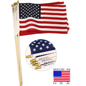 GiftExpress made-in-usa flag with hem label on the flag, durable for outdoor use.