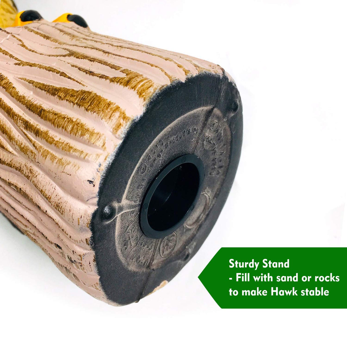 GiftExpress weatherproof PE plastic keeps the hawk decoy durable in rain and sun.