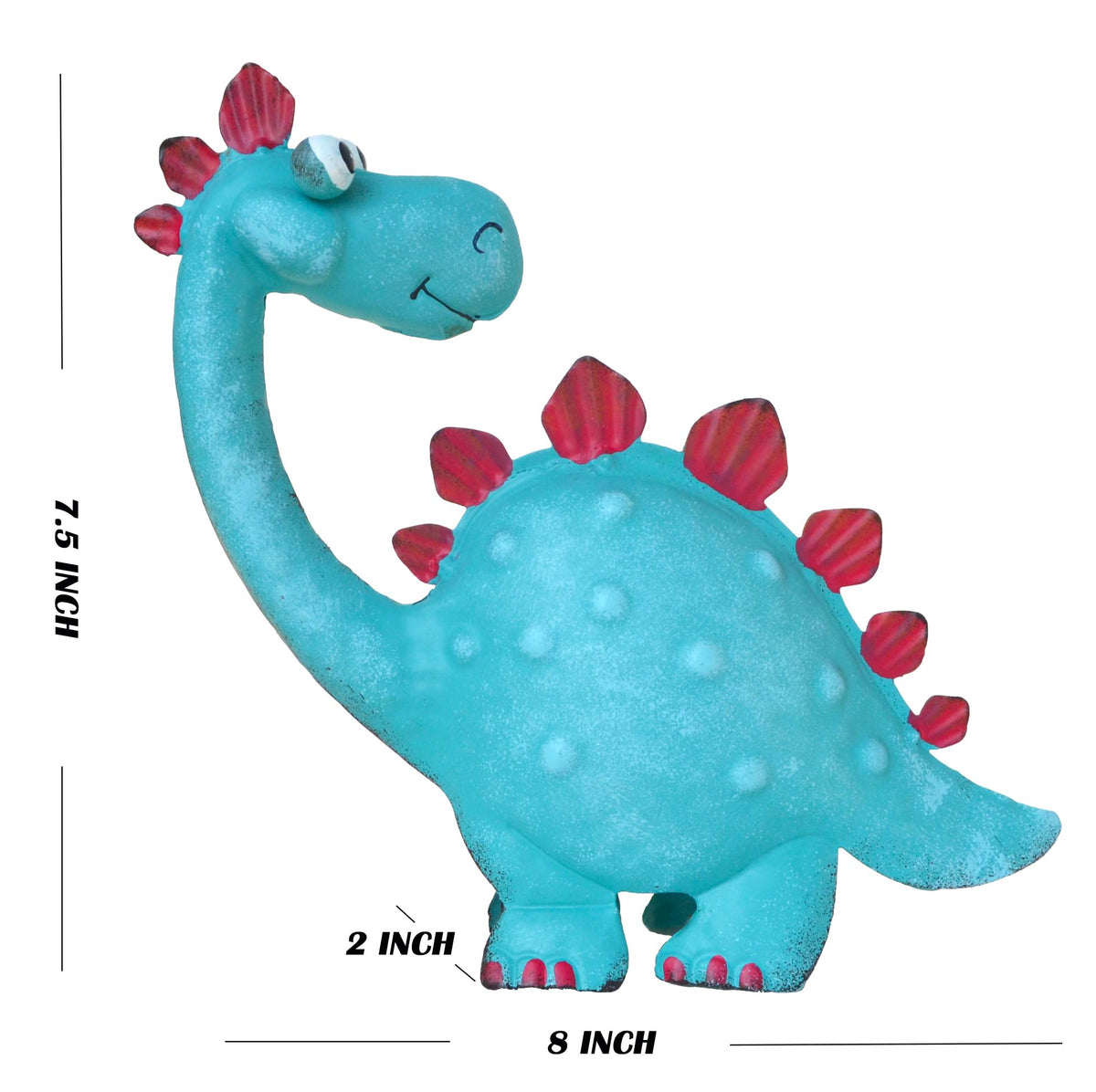 GiftMe 5 dinosaur garden statue in iron withstands rain and sun