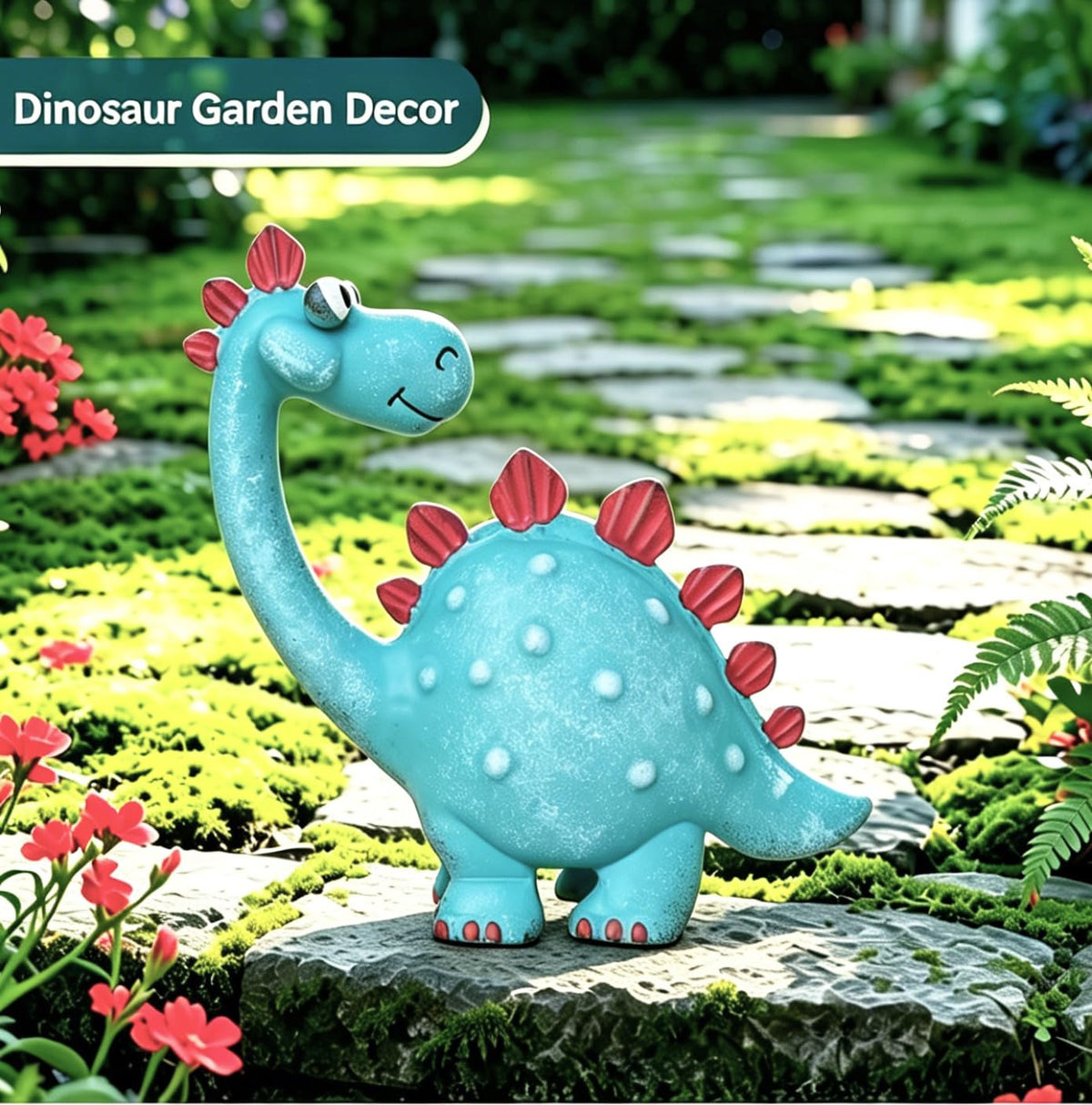 GiftMe 5 outdoor dinosaur decor for patio display and garden beds