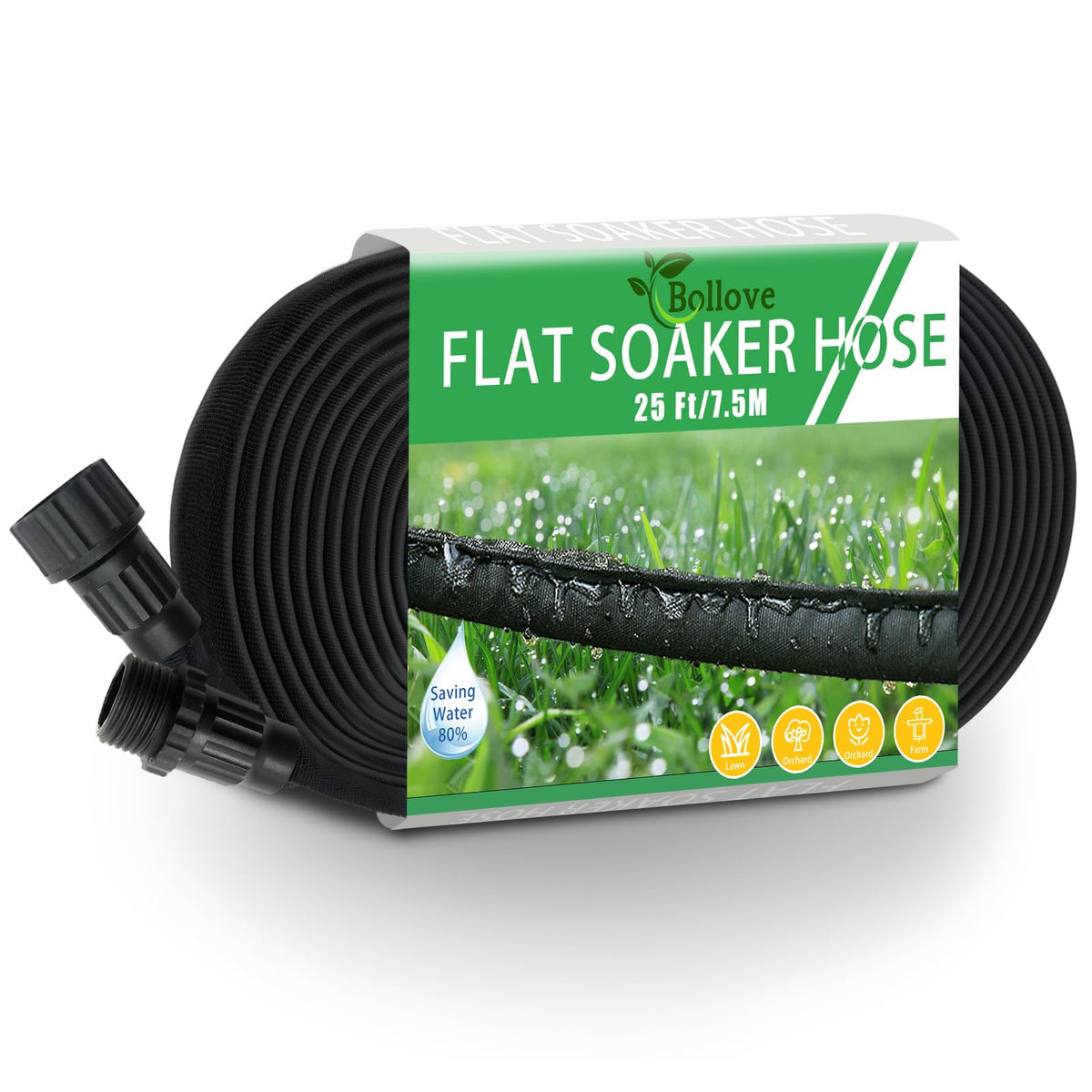 Giftsfaloy flat soaker hose coiled in garden for efficient irrigation