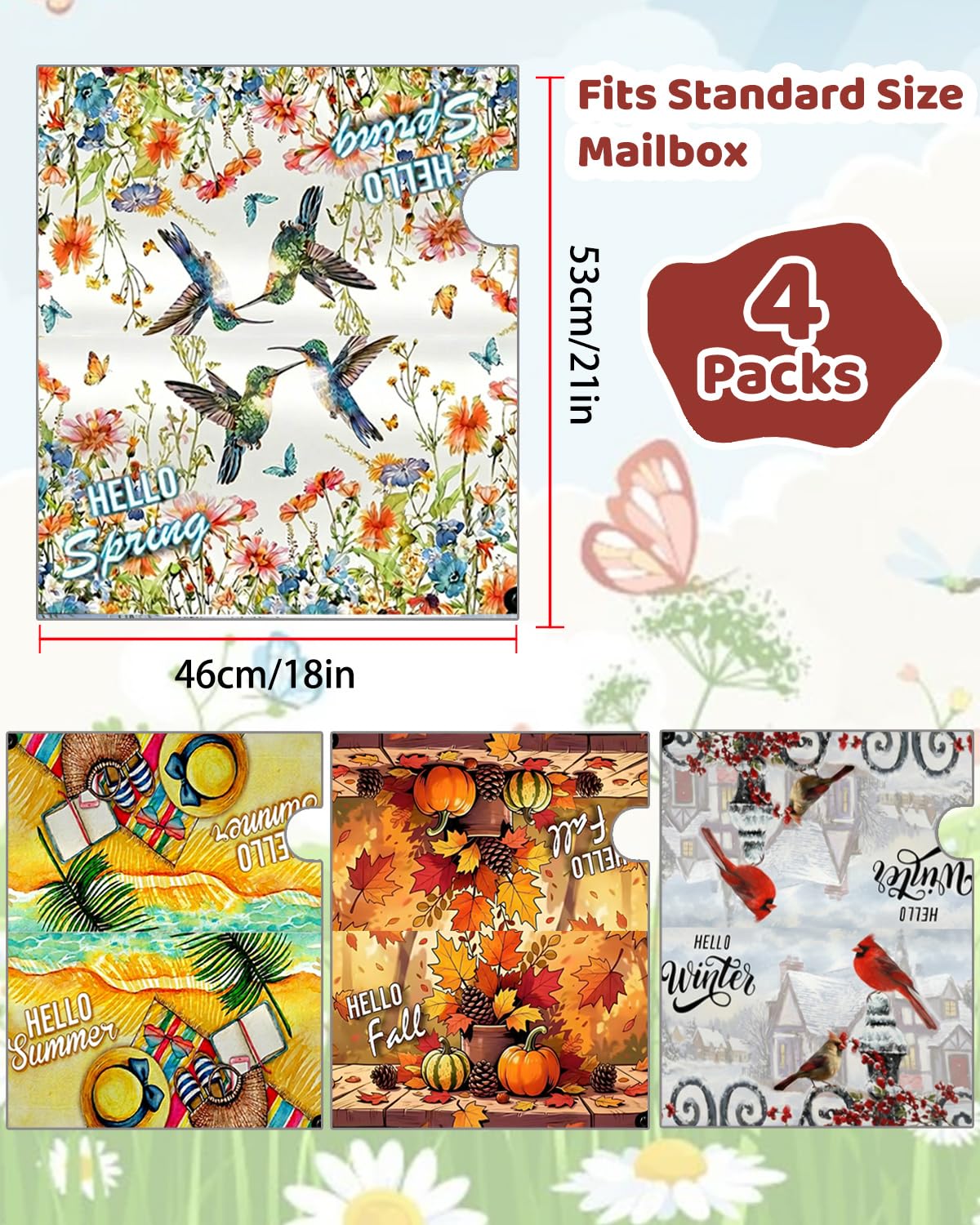 GigaCircle Summer mailbox cover featuring sunlit greenery for welcoming outdoors