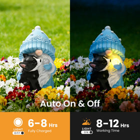 GIGALUMI LED night light for garden gnome statue adds charming illumination