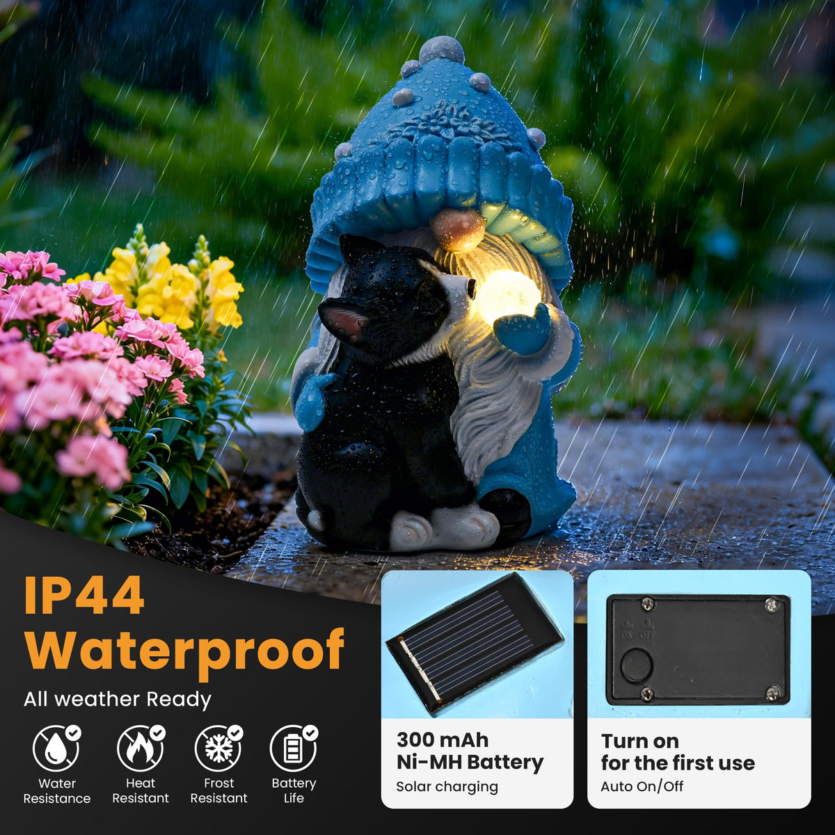 GIGALUMI waterproof yard decor withstands weather, suitable for lawns, patios, and balconies