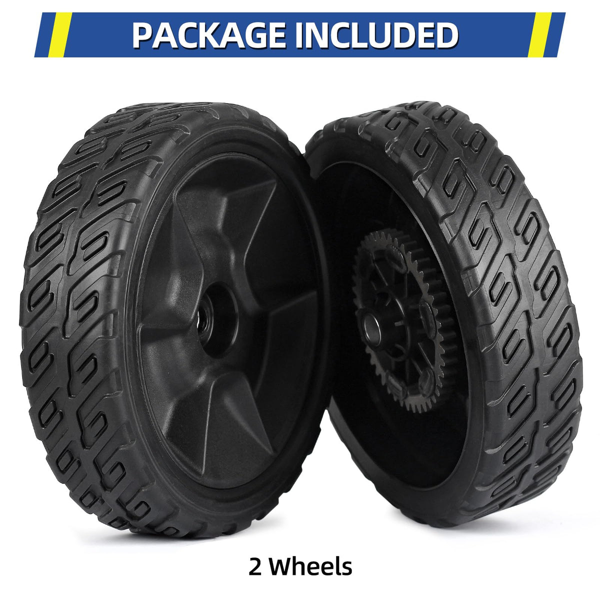 GIGOOL 8-inch wheels stabilize mowing on uneven terrain