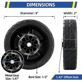 GIGOOL HRN216-compatible wheels offering reliable grip during lawn tasks