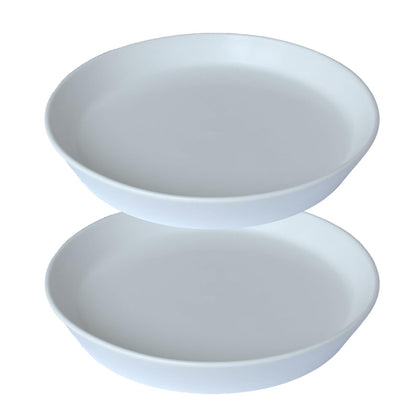 GIKUPOM 6-inch ceramic plant saucer protects surfaces during watering.