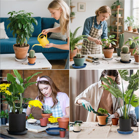 GIKUPOM 8 inch size fits planters with bottom diameter under 7.3 inches.