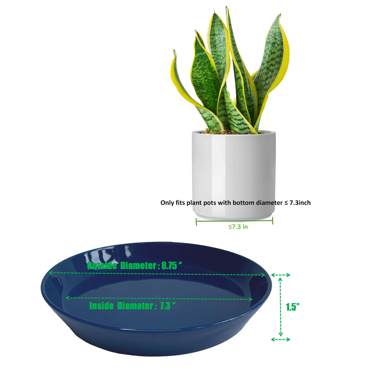 GIKUPOM 8-inch deep rim keeps water and soil contained