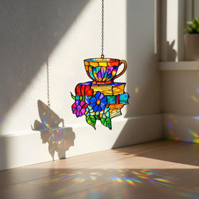 GIKZO Books Teacup sun catcher handmade and unique treasure
