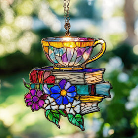 GIKZO Books Teacup sun catcher glows softly to brighten a reading nook