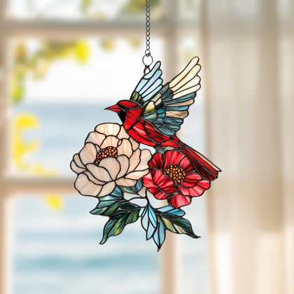 GIKZO Cardinal Acrylic Suncatcher 4-inch adds rainbow light to bright windows