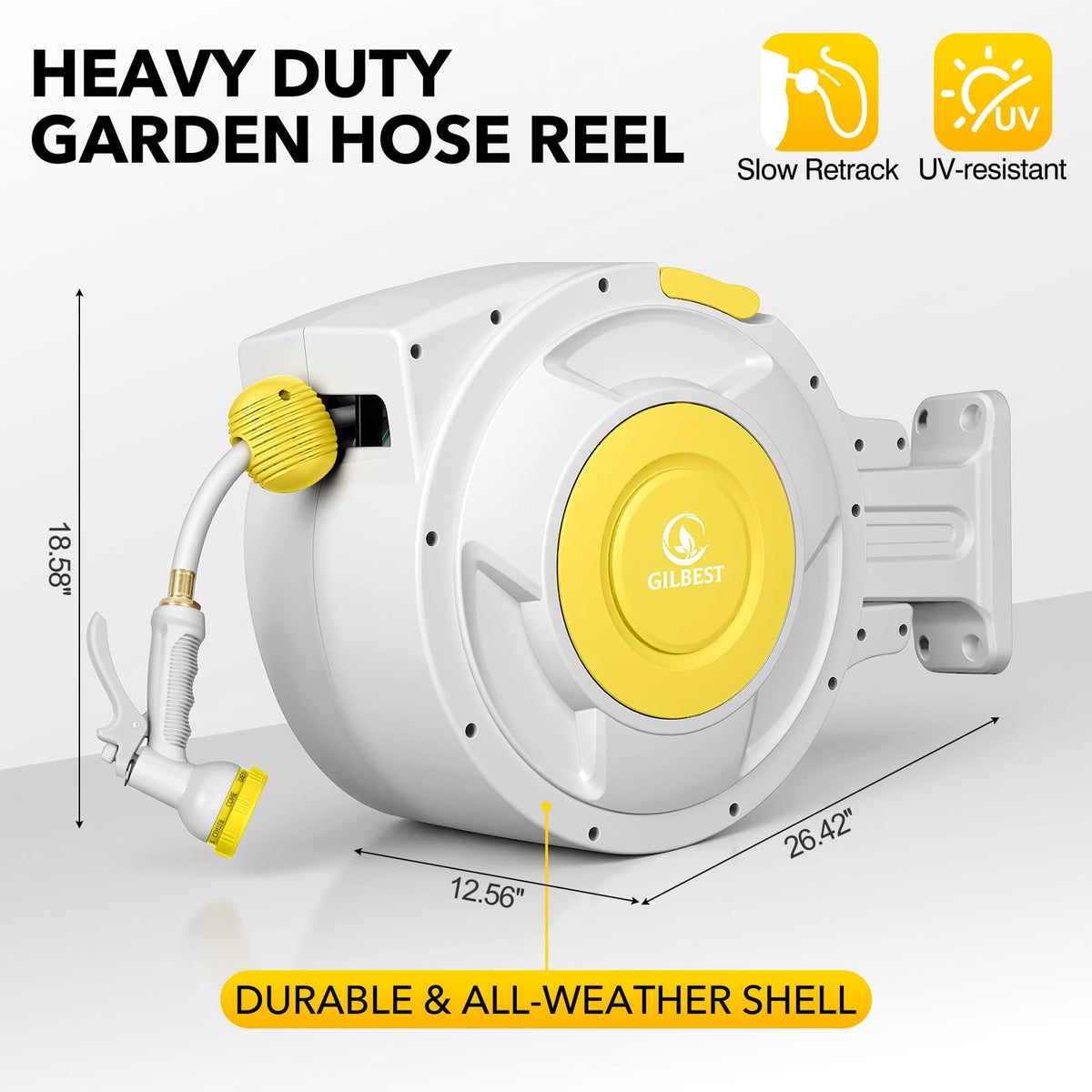 GILBEST 180-degree rotation bracket enables multi-area watering.