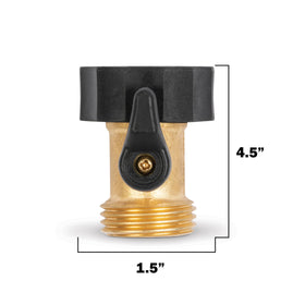 Gilmour brass shut-off valve with easy on-off knob for quick watering