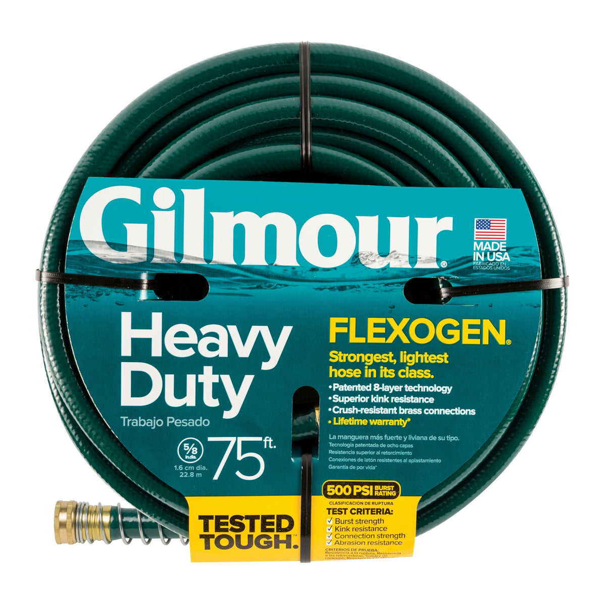 Gilmour Flexogen hose 75ft shows durable construction for reliable watering