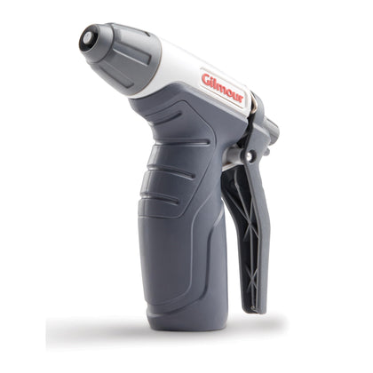 Gilmour light duty hose nozzle with adjustable spray pattern for precise watering.