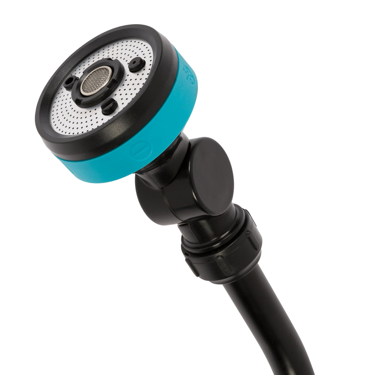Gilmour swivel connector pivots freely for kink-free watering around beds and containers.