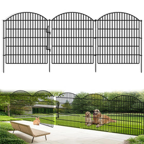 GILPWA 10-panels garden fence with lock keeps pets out and plants protected