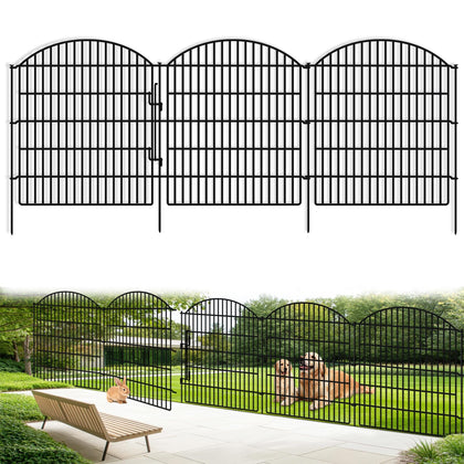 GILPWA 10-panels garden fence with lock keeps pets out and plants protected