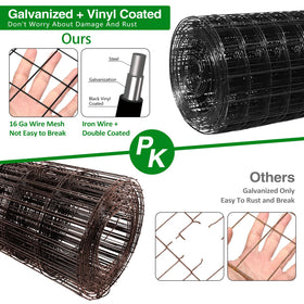 GILPWA 2x2-inch mesh closeup shows sturdy 16GA wire construction and durability.