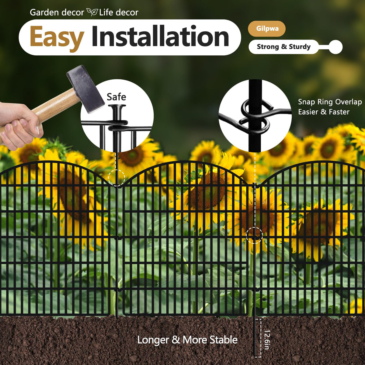 GILPWA 44-inch stakes ready to install the fence securely.