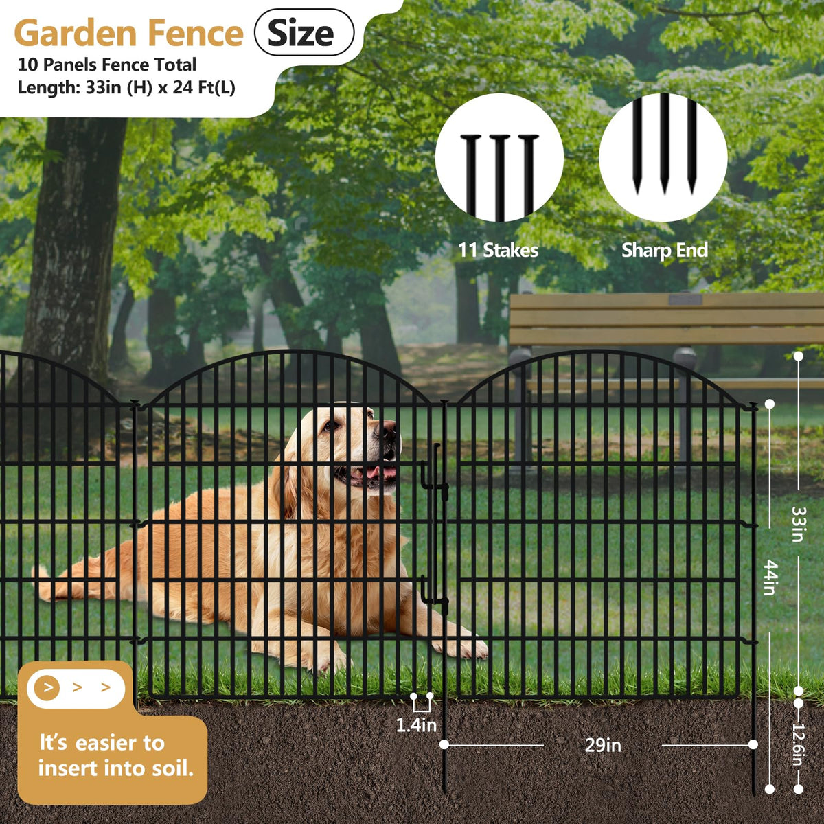 GILPWA arch design metal garden fence adds modern charm while defining borders