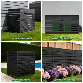 GILPWA black outdoor fence kit provides sleek privacy.