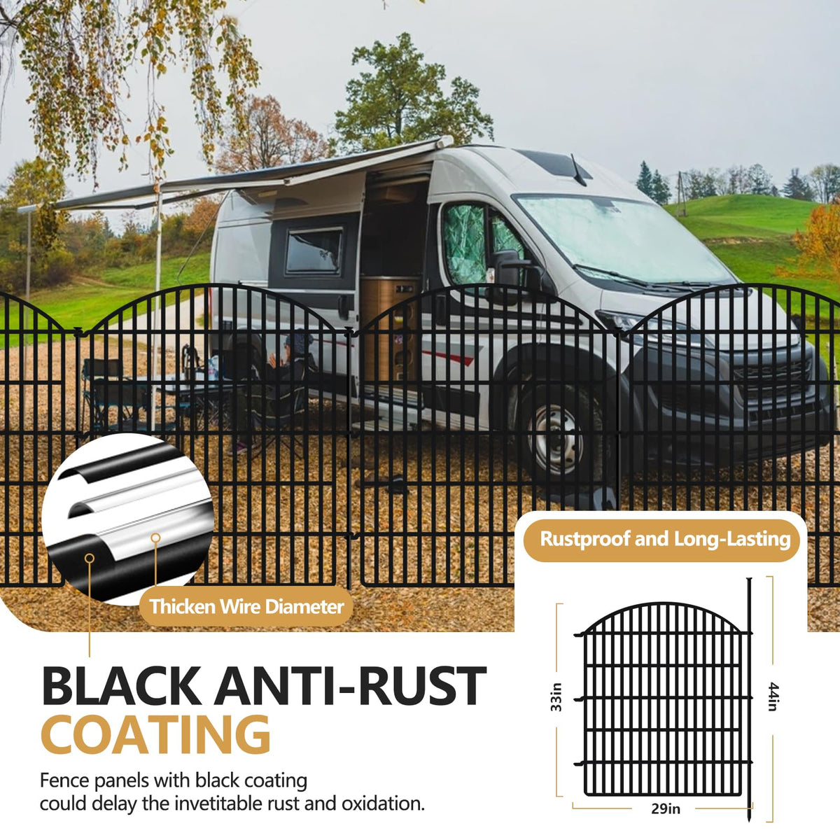GILPWA ground-border fence enhances patio and garden edges.