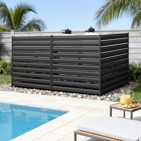 GILPWA three-panel outdoor privacy screens in black for versatile outdoor coverage