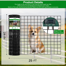 GILPWA PVC-coated welded wire fence, 36x25 ft, durable outdoor solution.
