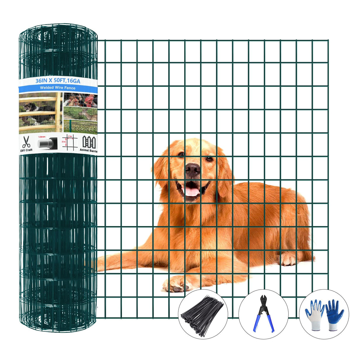 GILPWA welded wire fence roll, side view, PVC-coated for outdoor durability