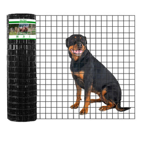 GILPWA wire fence roll with black vinyl coating, ideal for quick yard boundary setup.