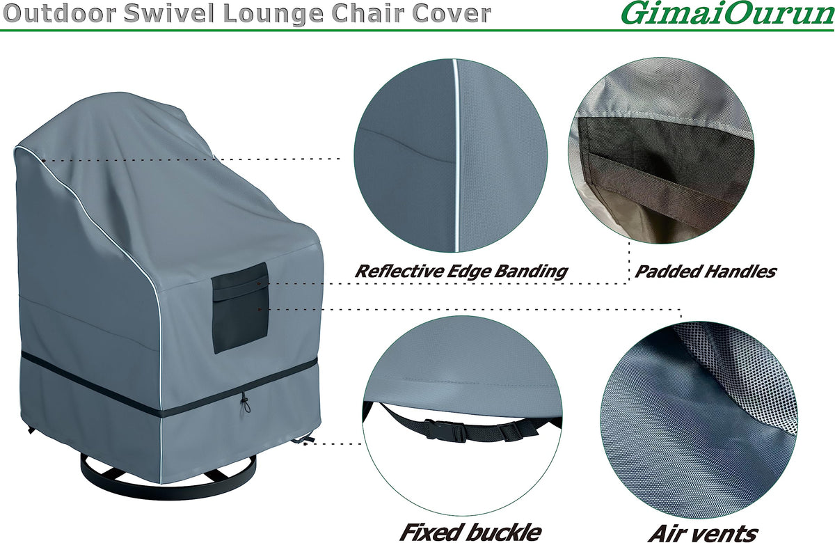 GimaiOurun chair cover with waist cord and diagonal buckle for snug fit