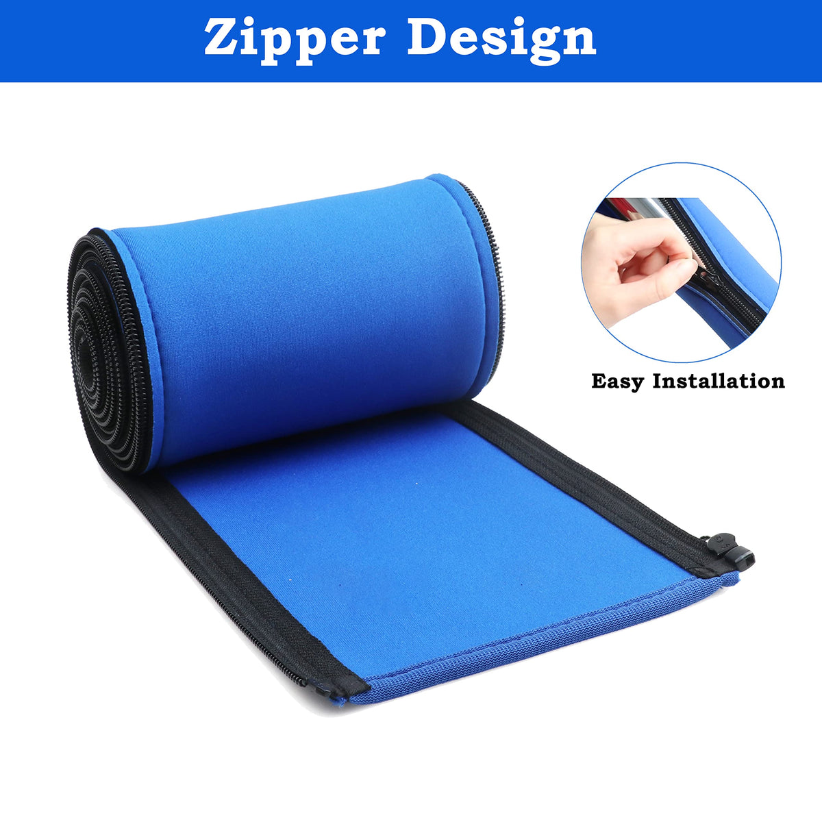 Textured Oxford fabric grip surface reduces heat transfer from metal rails.